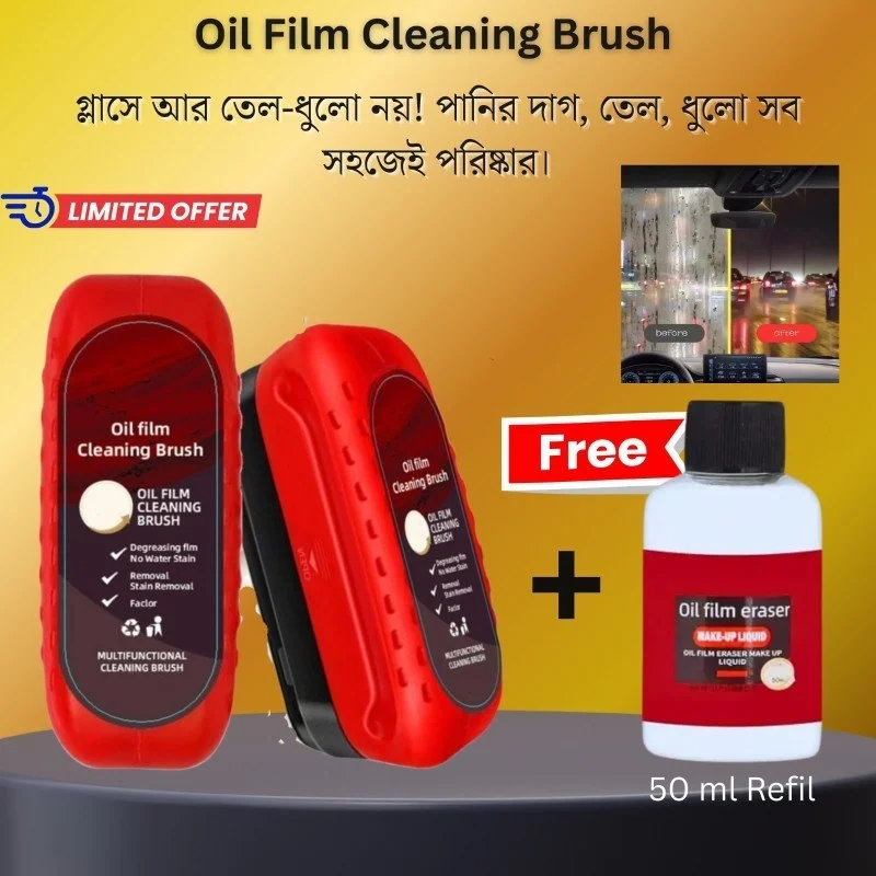 Car Glass Oil Film Remover – Windshield Cleaner & Automotive Glass Water Spot Removal Fluid