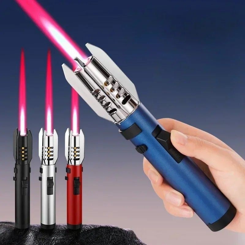 High Temperature Welding Gun Windproof Strong Red Flame Butane Gas Torch Lighter