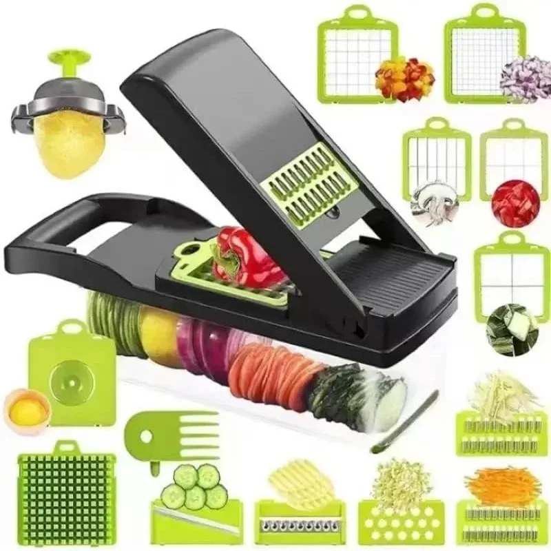 16 in 1 Vegetable Cutter & Grater | Multifunctional Cheese, Carrot, Tomato & Onion Shredder