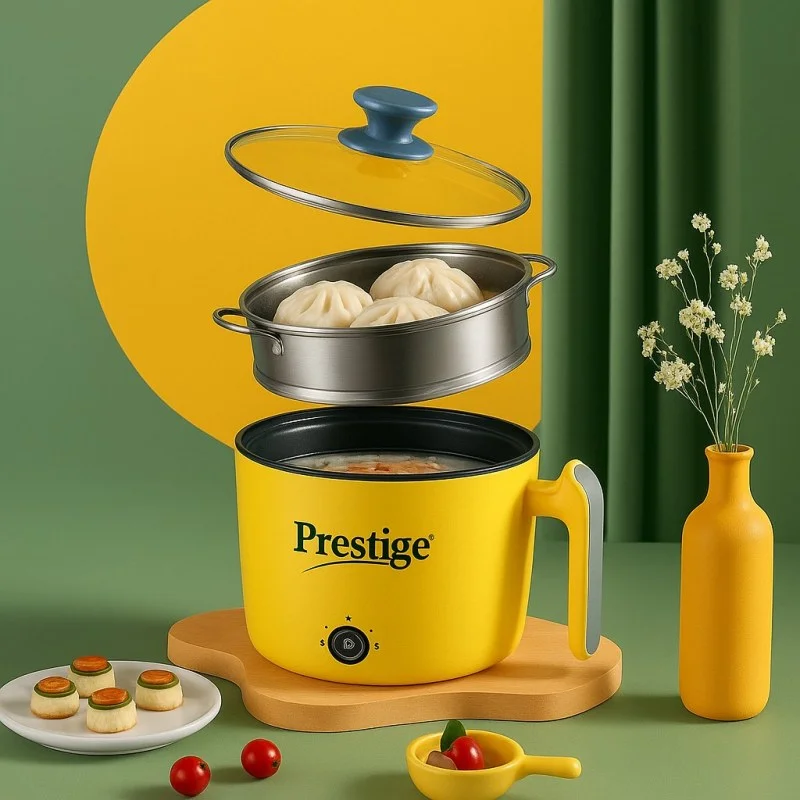 Prestige 22cm Multifunctional Electric Cooking Pot with Steamer – Household Kitchen Hot Pot