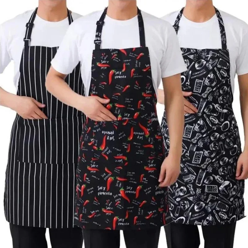 1PC Adjustable Adult Apron – Striped Chef Kitchen Apron-000210
