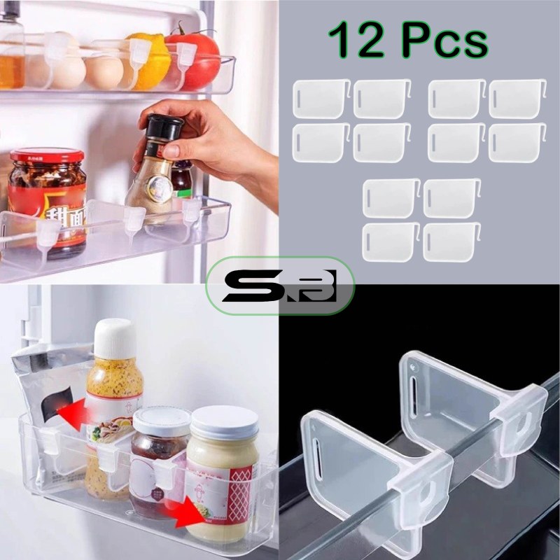 12pcs Adjustable Fridge Dividers Multi-functional Refrigerator Side Door Separator