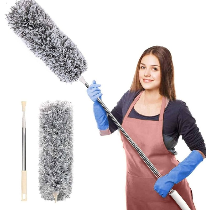 Extendable Microfiber Duster Cleaning Brush | Telescopic Dust Cleaner for Home, Ceiling & Furniture