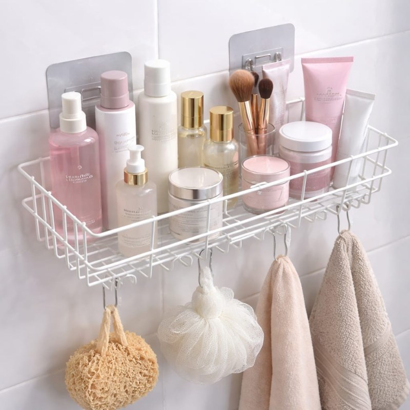 Self-Adhesive Wall-Mounted Storage Box  – No-Drill Shelf Organizer for Bathroom & Kitchen