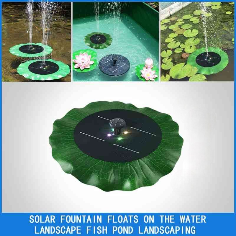 Lotus Leaf Solar Powered Fountain Green Lotus Leaf Fountain Solar Outdoor Decoration for Birdbath, Garden