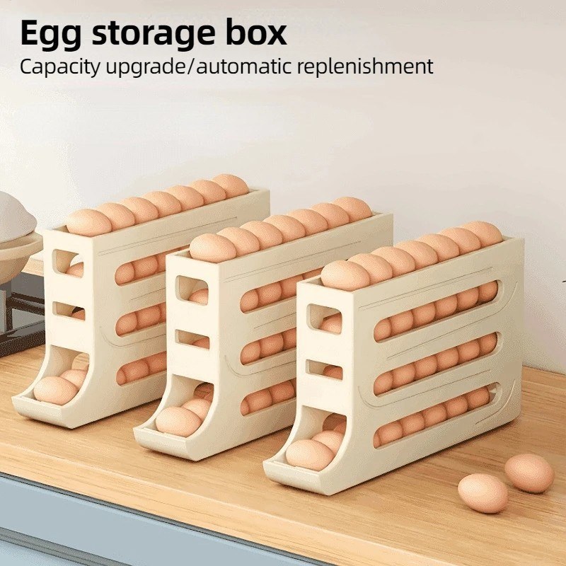Large Capacity Auto Rolling Egg Storage Rack