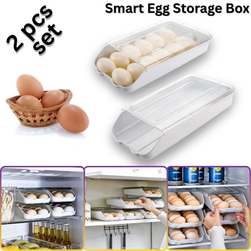 2PCS Smart Egg Storage Box