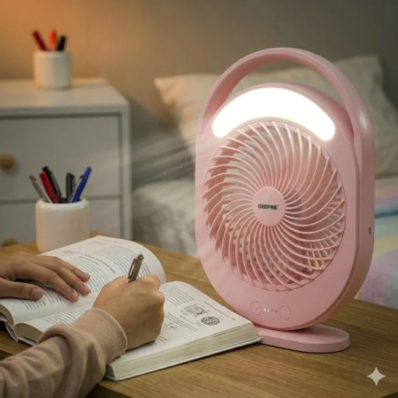 YG-719 Rechargeable LED Multifunctional Table Fan | USB Portable Folding Fan with LED Light