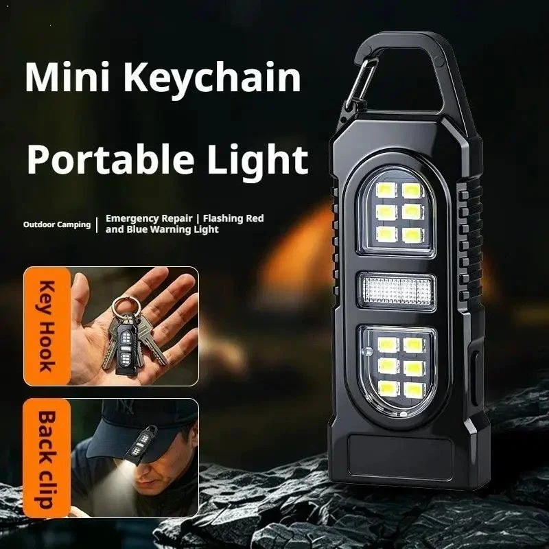 USB-C Rechargeable Keychain Flashlight | COB LED Pocket Work Light