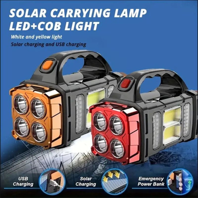 25W High Power COB Solar Searchlight USB Rechargeable Emergency Light HB-2678