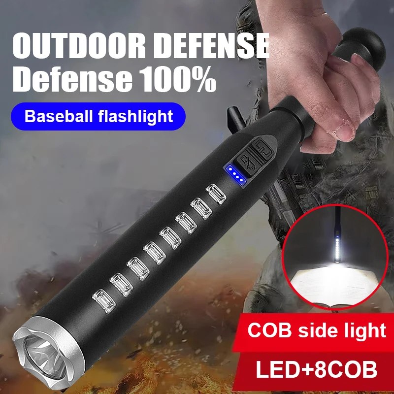 3W High Power Rechargeable LED Flashlight with COB Light | Lightweight ABS Body USB Emergency Torch EBW2032