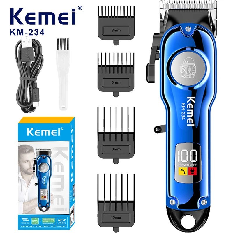 Kemei KM-234 Professional Electric Hair Clipper & Shaver | 900mAh Rechargeable Trimmer