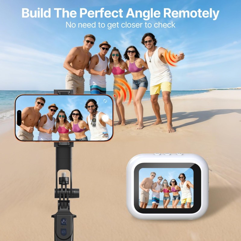 T30 Magnetic Selfie Monitor for Phone – Wireless Bluetooth Vlog Selfie Screen & Remote Camera Preview