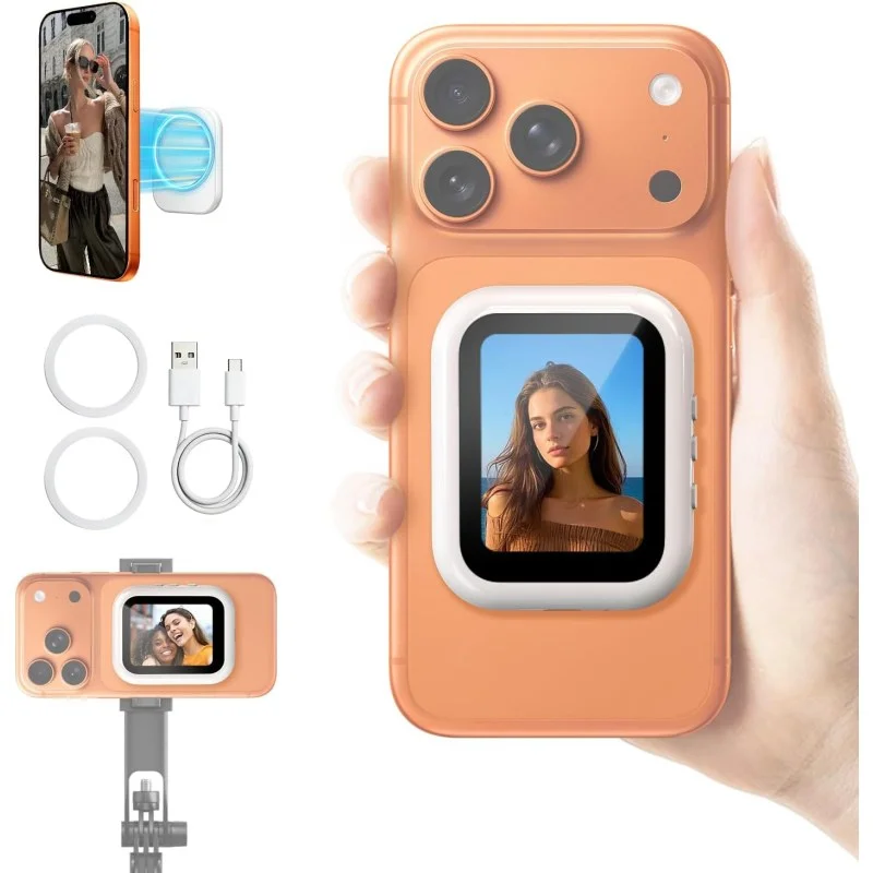 T30 Magnetic Selfie Monitor for Phone – Wireless Bluetooth Vlog Selfie Screen & Remote Camera Preview