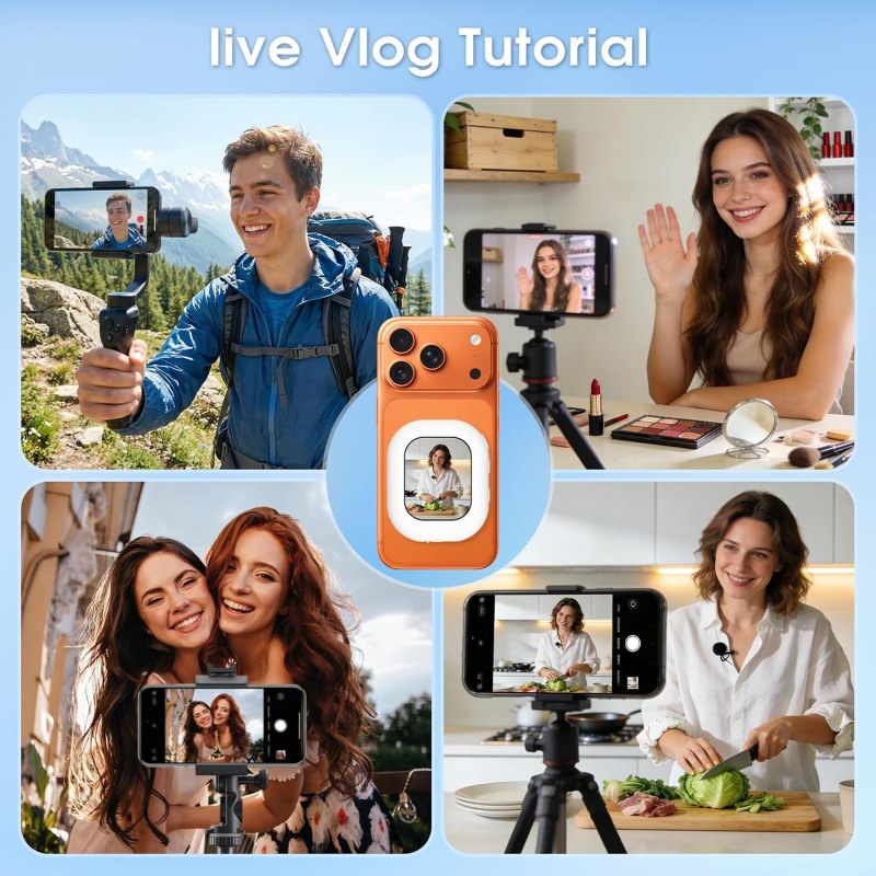 T30 Magnetic Selfie Monitor for Phone – Wireless Bluetooth Vlog Selfie Screen & Remote Camera Preview