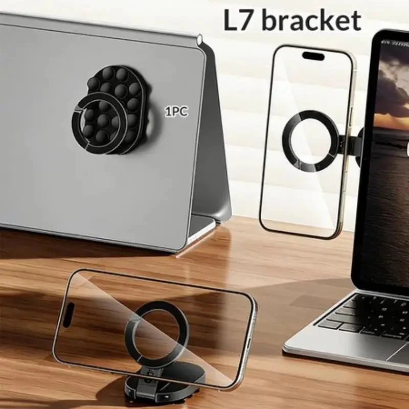 3-in-1 Suction Rotatable Wall Mountable Magnetic Stand Adjustable Portable Cell Phone Holder - 000995
