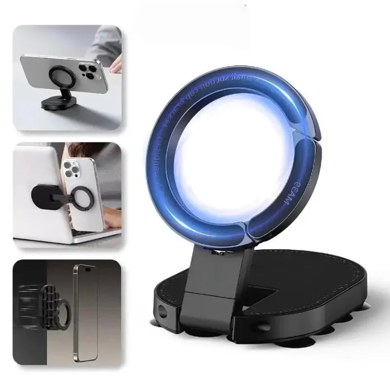 3-in-1 Suction Rotatable Wall Mountable Magnetic Stand Adjustable Portable Cell Phone Holder - 000995
