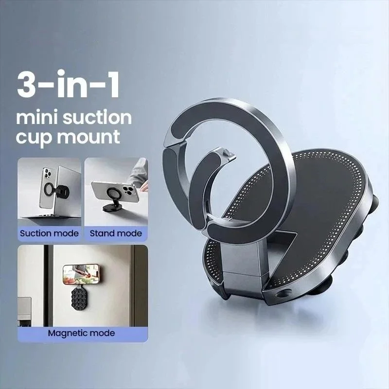 3-in-1 Suction Rotatable Wall Mountable Magnetic Stand Adjustable Portable Cell Phone Holder - 000995