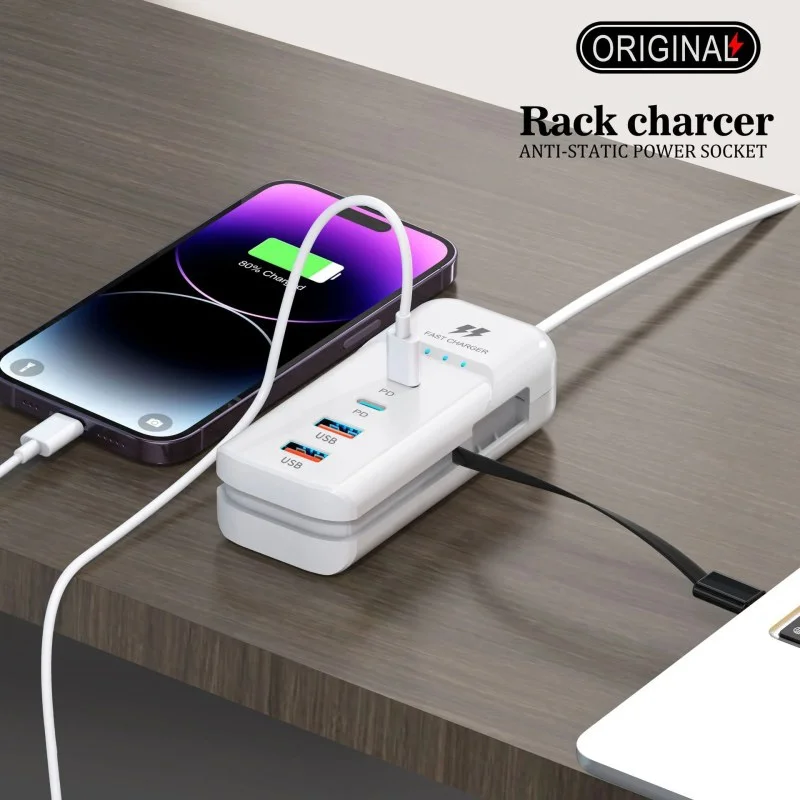 66W USB Fast Charging Type C Wall Power Socket Charger Travel Power Adapter-000996