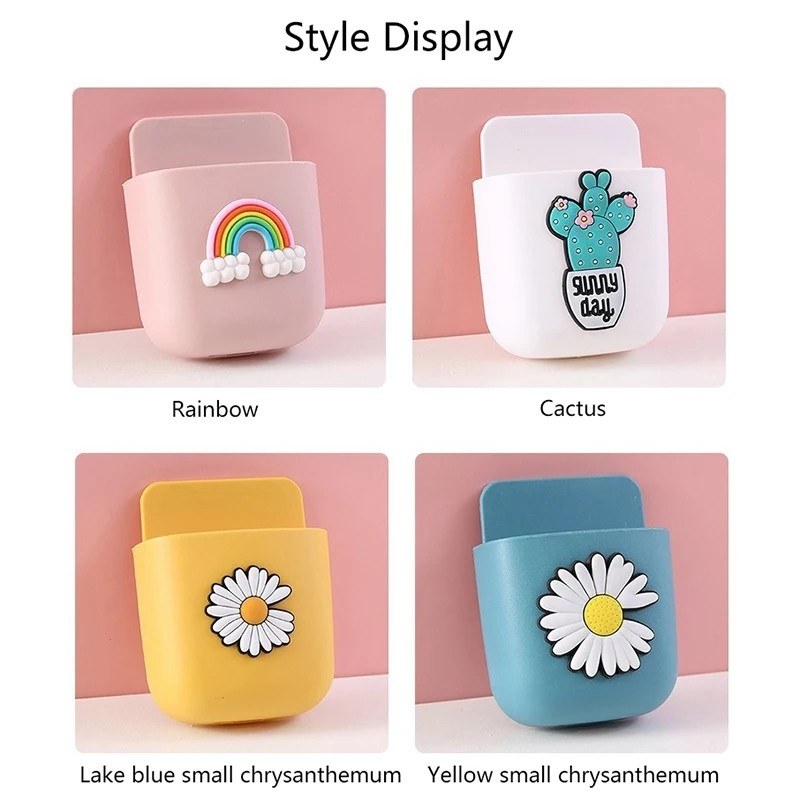 2Pcs Multifunctional Cartoon Wall Mounted Organizer Storage Box