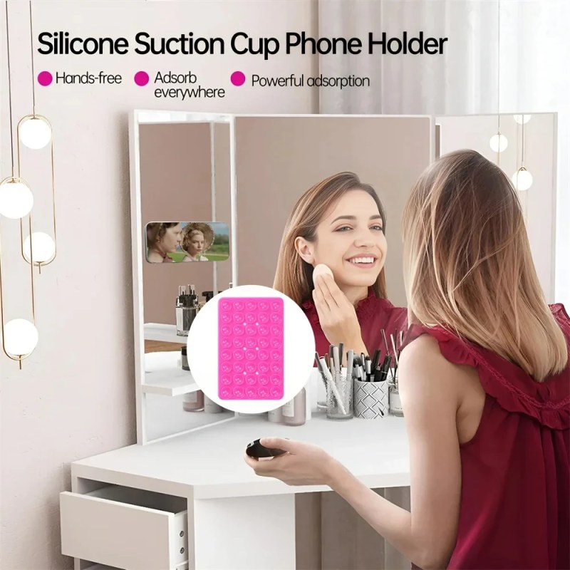 Double-Sided Silicone Suction Pad Phone Stand | Detachable Hands-Free Phone Holder