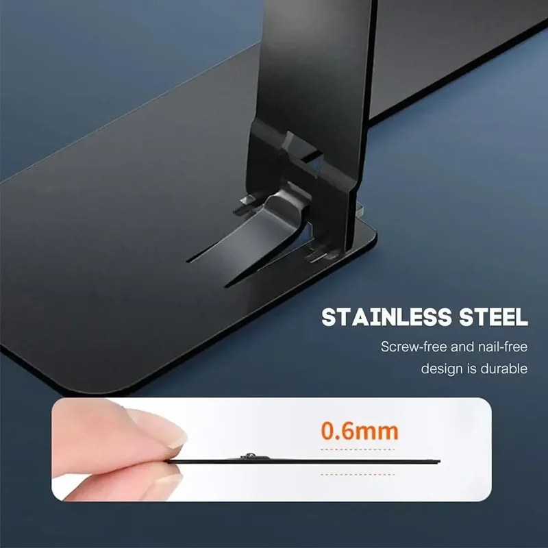2-Piece Ultra-Thin Mini Phone Kickstand – Universal Metal Folding Desktop Mobile Stand