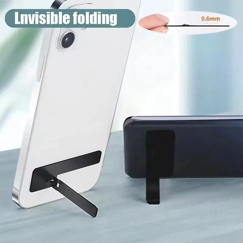 2-Piece Ultra-Thin Mini Phone Kickstand – Universal Metal Folding Desktop Mobile Stand
