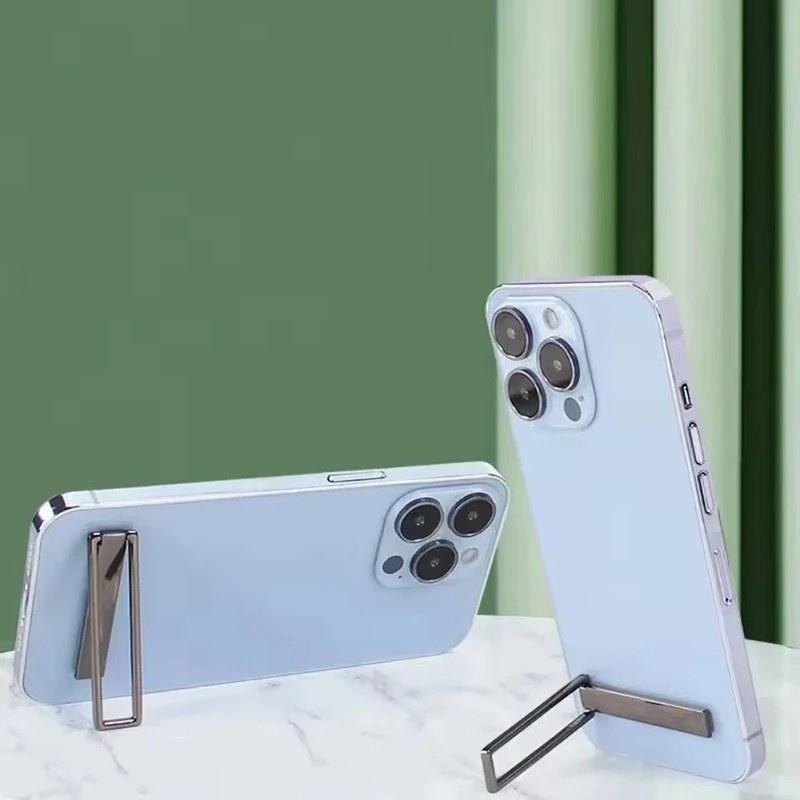 2-Piece Ultra-Thin Mini Phone Kickstand – Universal Metal Folding Desktop Mobile Stand