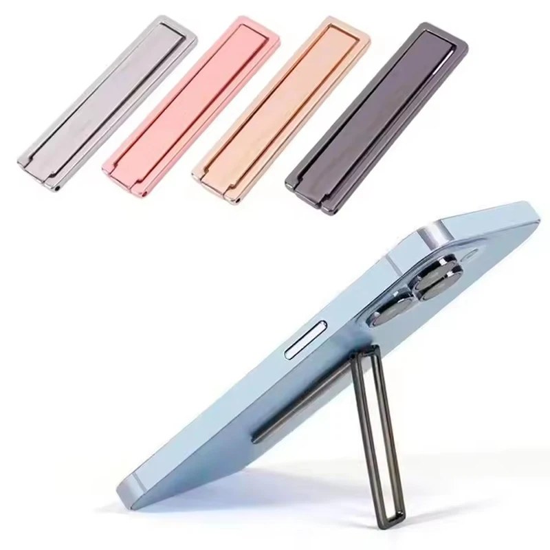 2-Piece Ultra-Thin Mini Phone Kickstand – Universal Metal Folding Desktop Mobile Stand