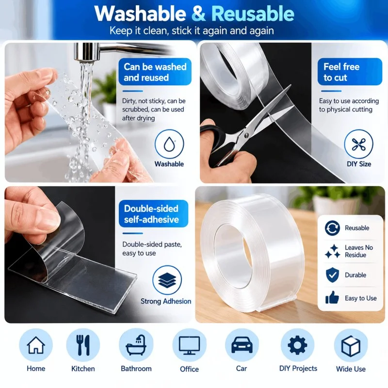 3cm x 3m Waterproof Strong Double Sided Nano Tape - 001003