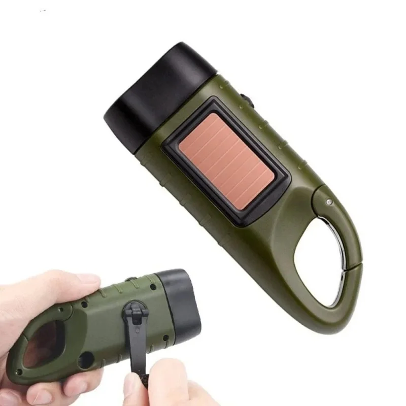 High Brightness Solar Hand Crank Emergency LED Flashlight – IPX4 Waterproof -001005