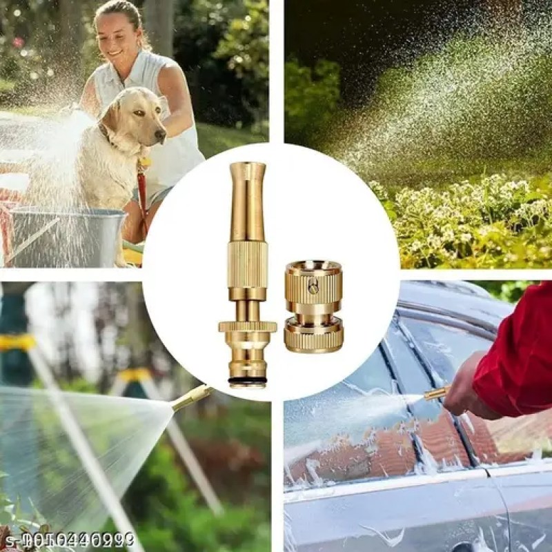 High Pressure Brass Water Gun Spray Nozzle – Adjustable Hose Nozzle with Quick Connector