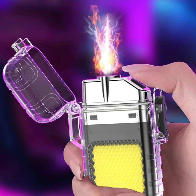 Rechargeable Electric Lighter with LED Light | Windproof Portable Lighter