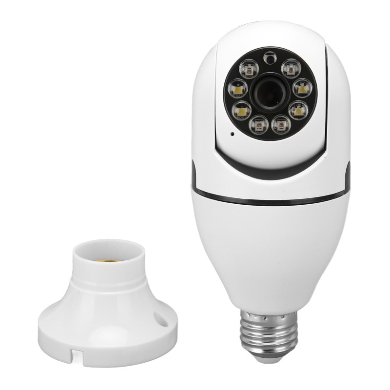 V380 Pro 1080P Smart Bulb WiFi Security Camera – 360° Panoramic View with Color Night Vision & Motion Tracking