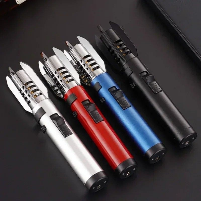 High Temperature Welding Gun Windproof Strong Red Flame Butane Gas Torch Lighter