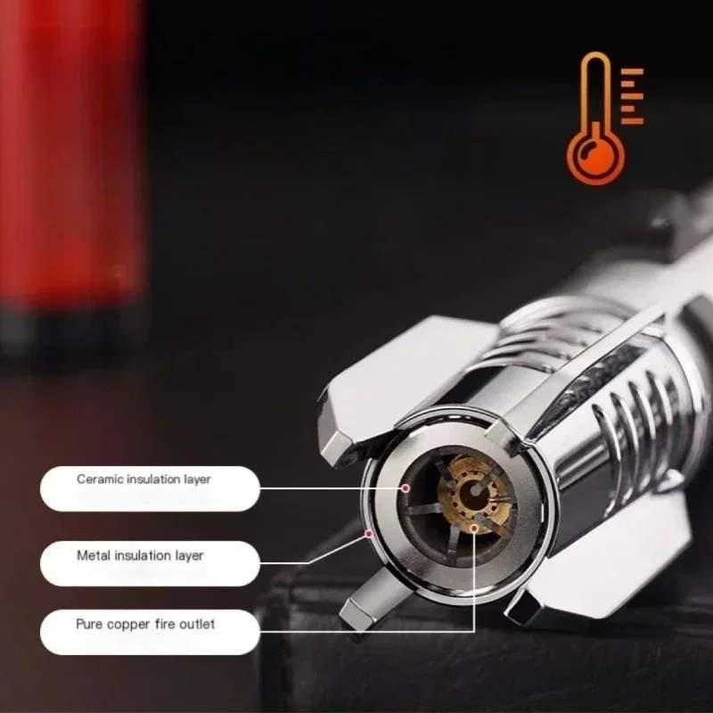 High Temperature Welding Gun Windproof Strong Red Flame Butane Gas Torch Lighter