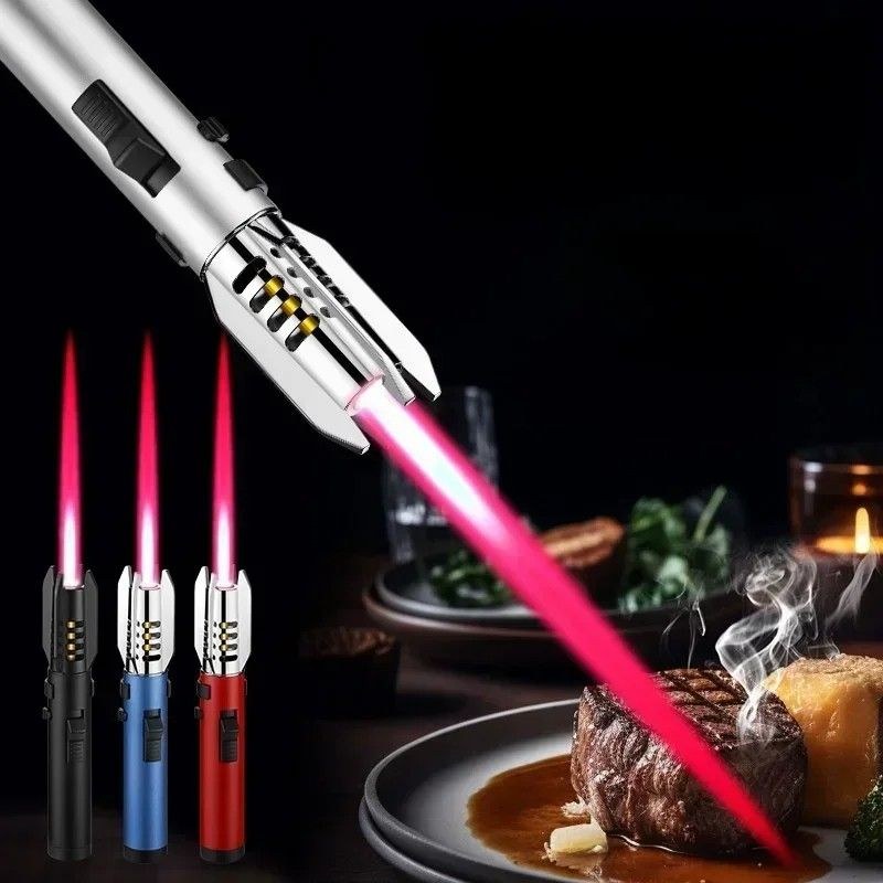 High Temperature Welding Gun Windproof Strong Red Flame Butane Gas Torch Lighter