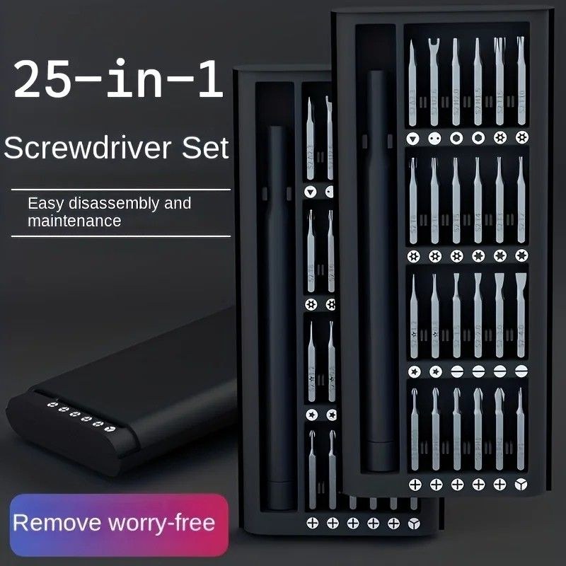 25-in-1 Mini Precision Screwdriver Set – Flathead & Phillips Screwdriver Bits