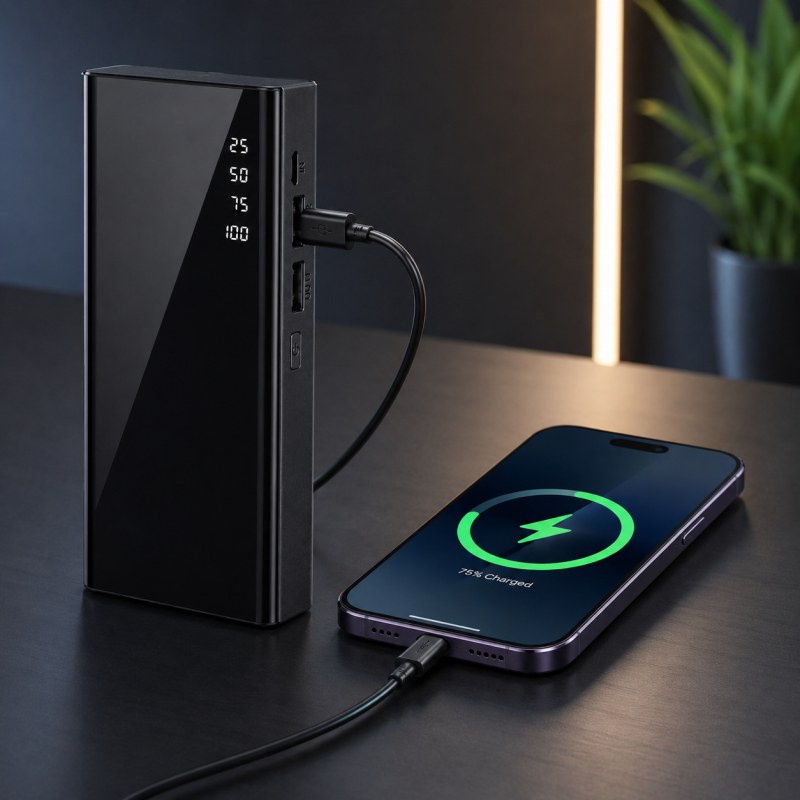 Mirror Lace 20000mAh Power Bank with LED Digital Display