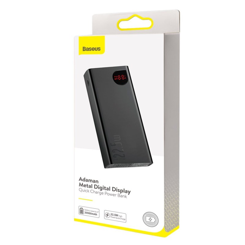 Baseus Adaman Metal Digital Display Power Bank 20000mAh – Fast Charging Portable Battery Pack