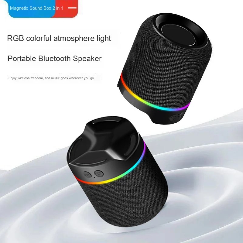 M25 Portable 2-in-1 Magnetic Bluetooth Speaker – Hi-Fi TWS Stereo Subwoofer with TF Card Support