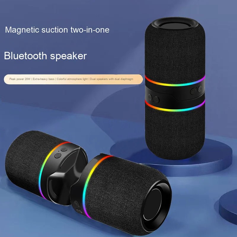 M25 Portable 2-in-1 Magnetic Bluetooth Speaker – Hi-Fi TWS Stereo Subwoofer with TF Card Support