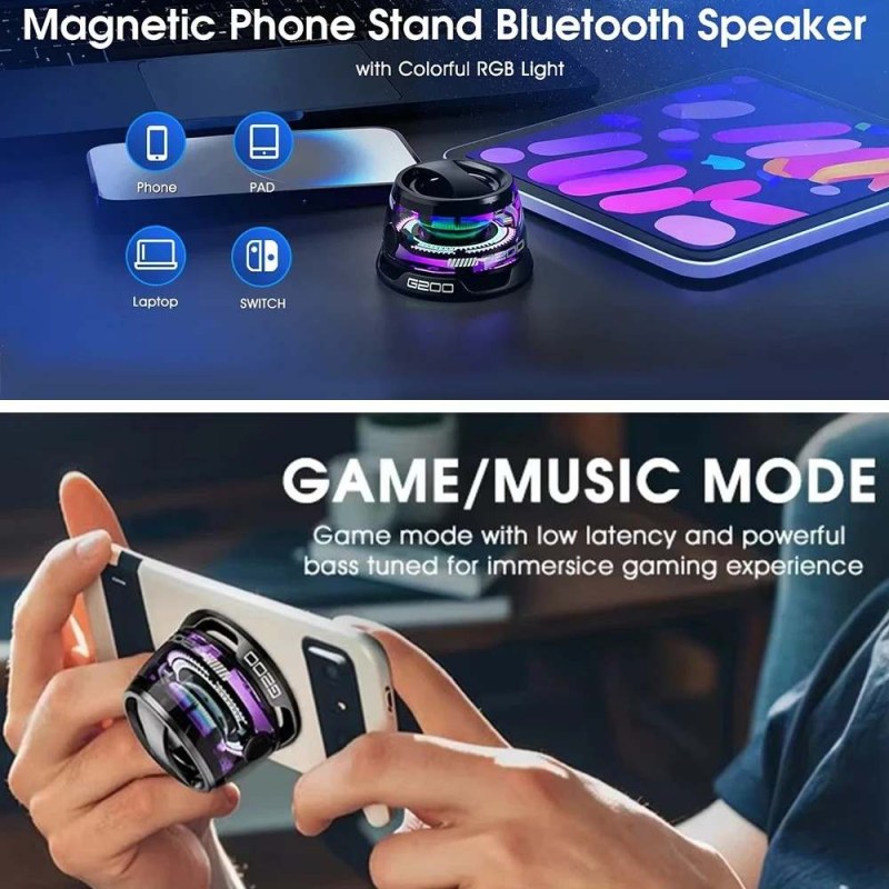 G200 Mini Portable RGB Wireless Bluetooth Speaker with Strong Magnetic Base