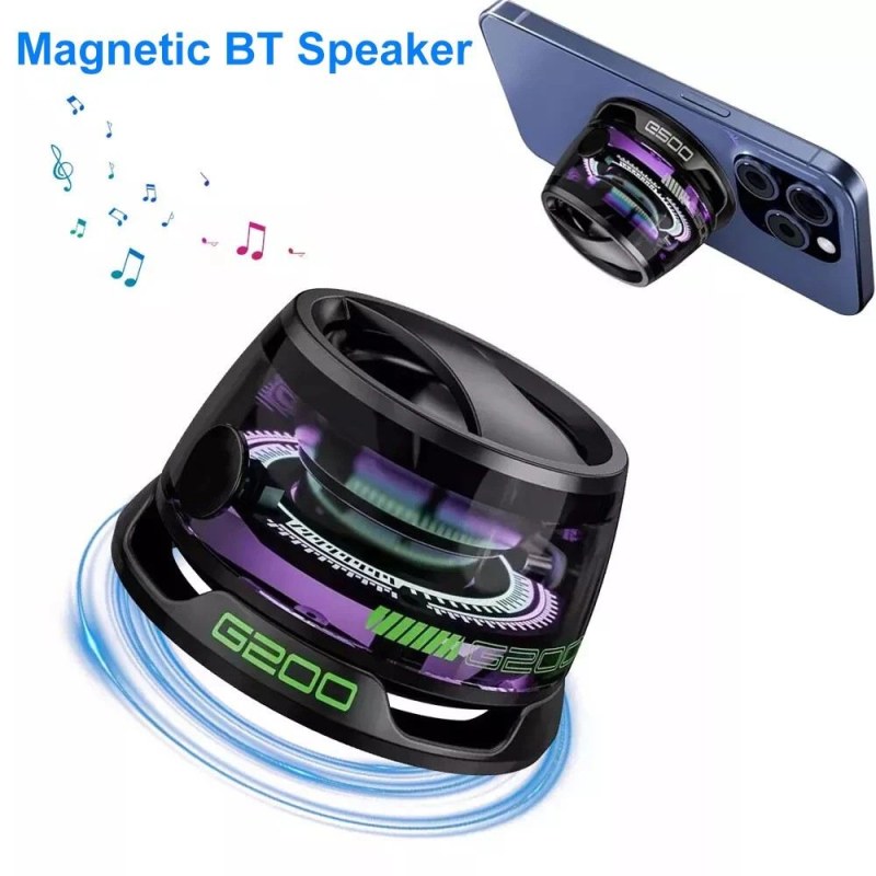 G200 Mini Portable RGB Wireless Bluetooth Speaker with Strong Magnetic Base