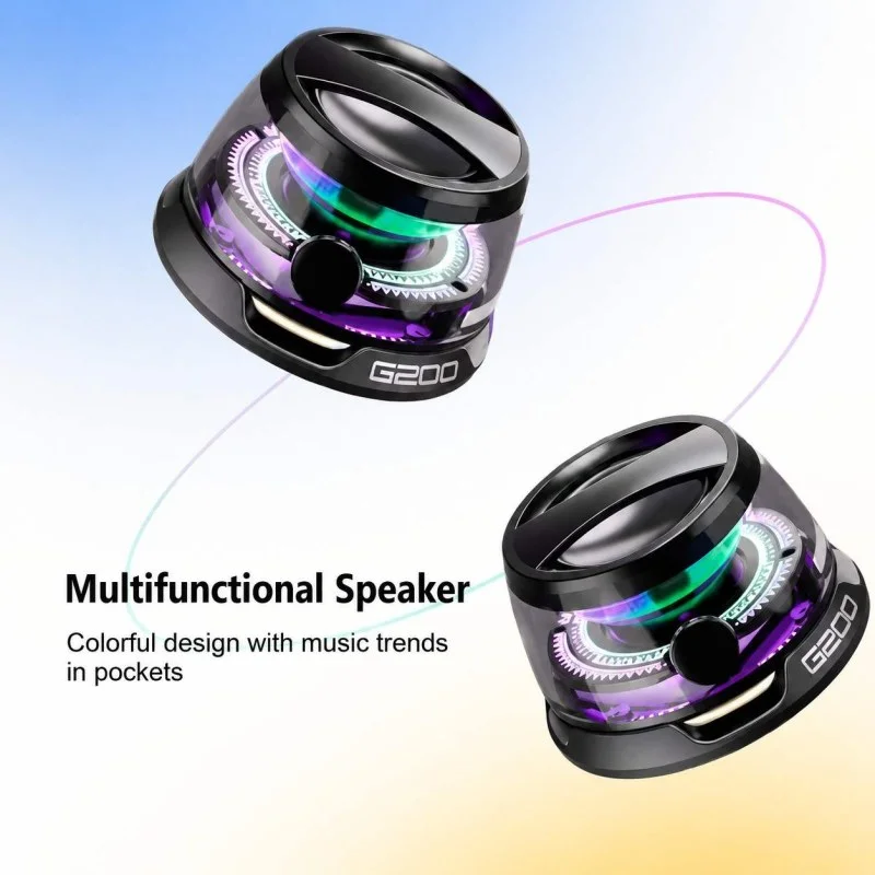 G200 Mini Portable RGB Wireless Bluetooth Speaker with Strong Magnetic Base