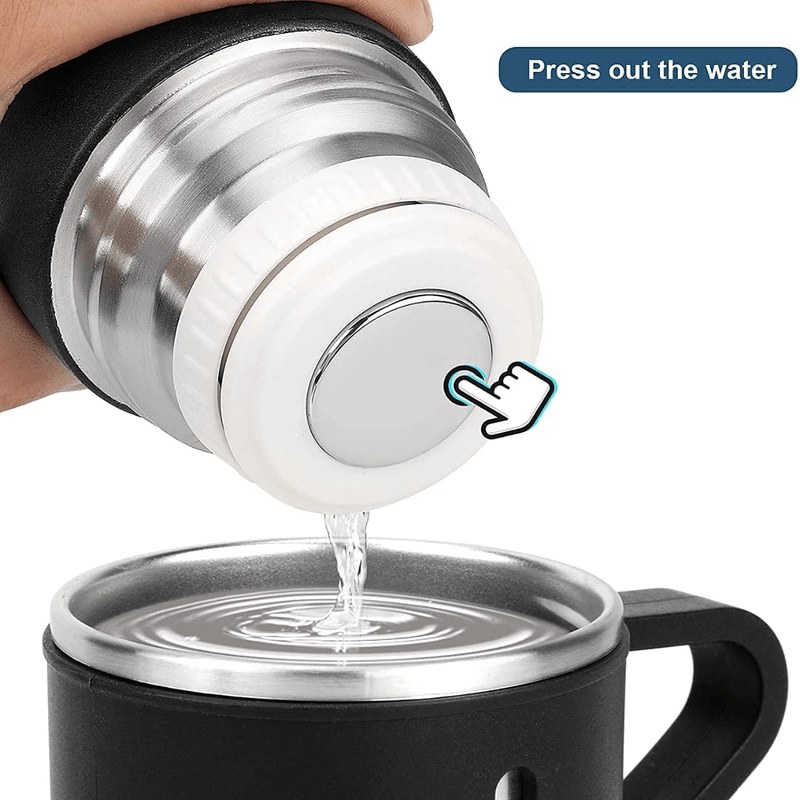 RFV1 Stainless Steel Vacuum Flask Set with 3 Steel Cups | Hot & Cold Insulated Thermos