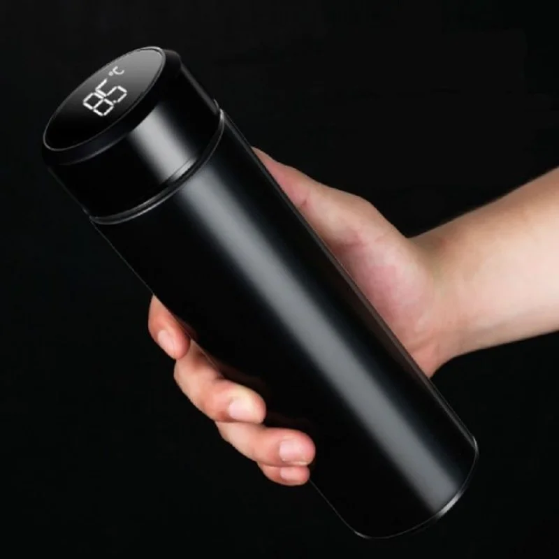Stainless Steel Vacuum Flask With Temperature Display | 480ml Smart Thermal Water Bottle