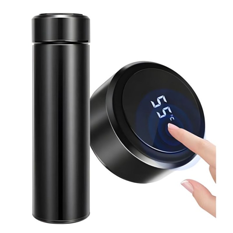 Stainless Steel Vacuum Flask With Temperature Display | 480ml Smart Thermal Water Bottle