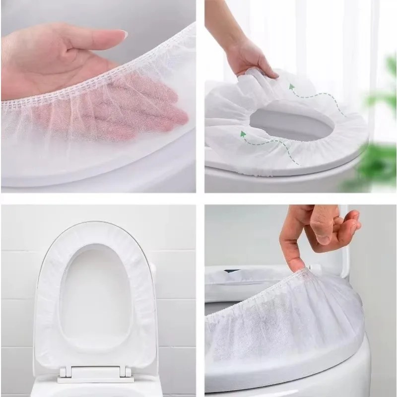 5Pcs Disposable Toilet Seat Covers | Waterproof Non-Woven Travel Bathroom Seat Protectors