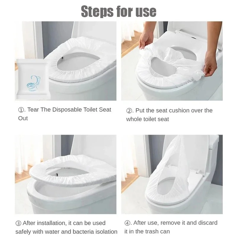 10Pcs Disposable Toilet Seat Covers | Waterproof Non-Woven Travel Bathroom Seat Protectors